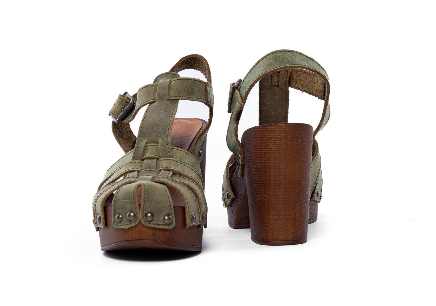 Sandalo Tacco Legno - Kiwi